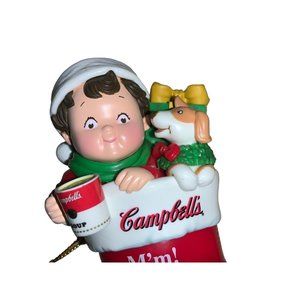 Campbell Soup Christmas Ornament 2001 Kid In Stocking Collectible